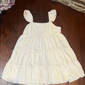 White Swiss dot babydoll dress